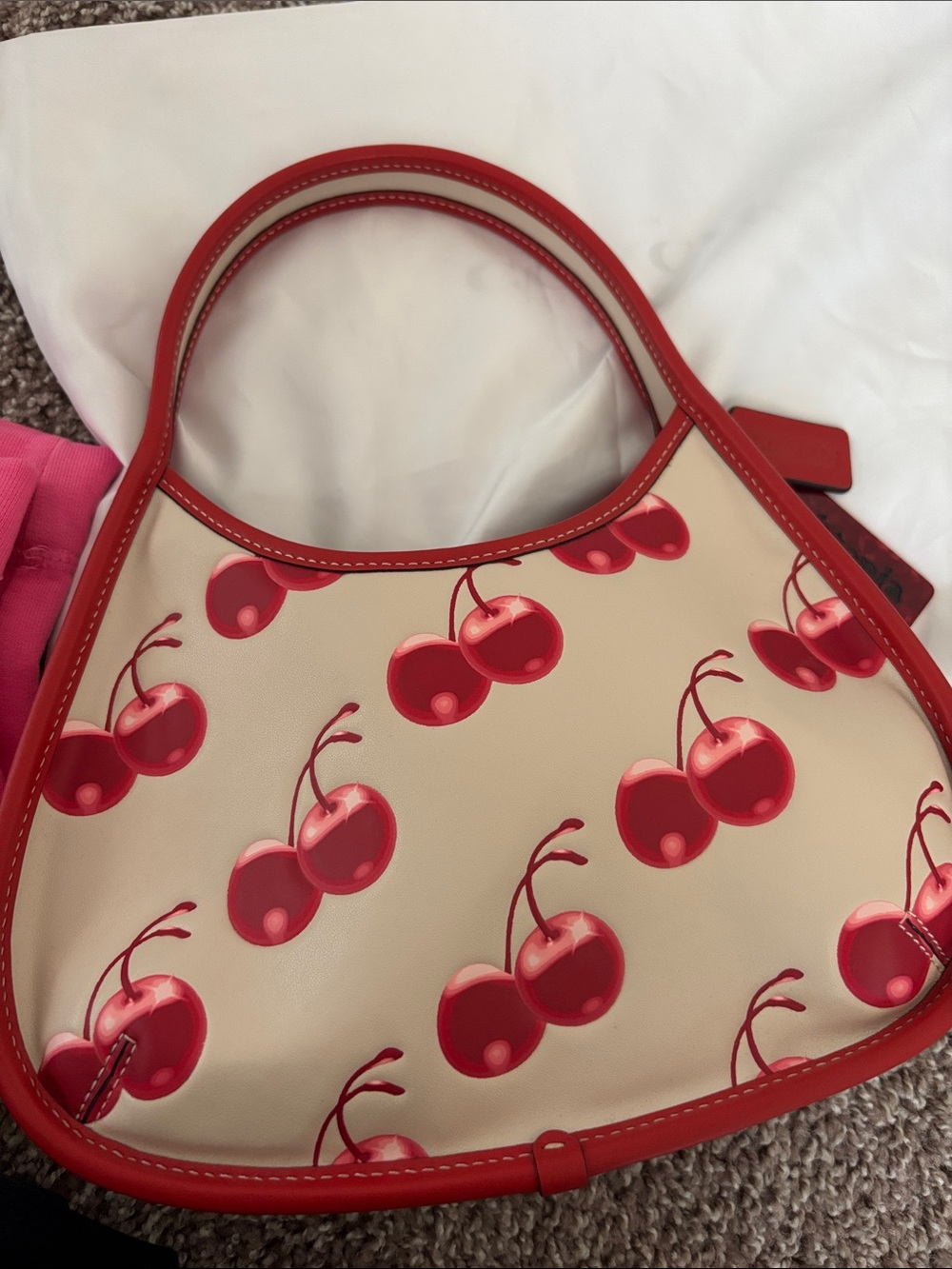 Coach Cherry Print Cream and Red Shoulder Bag - Picture 6 of 6